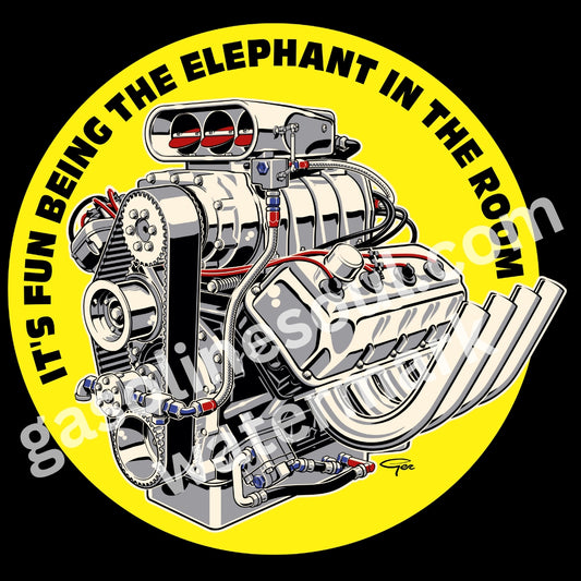It's fun being the ELEPHANT in the room! (sticker) YELLOW