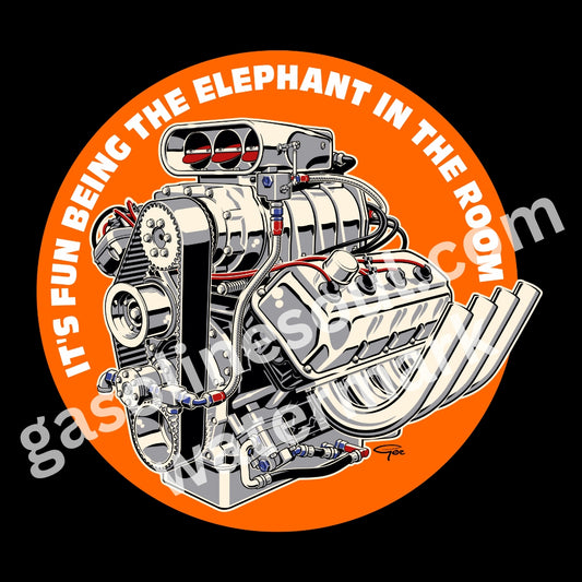It's fun being the ELEPHANT in the room! (sticker) ORANGE