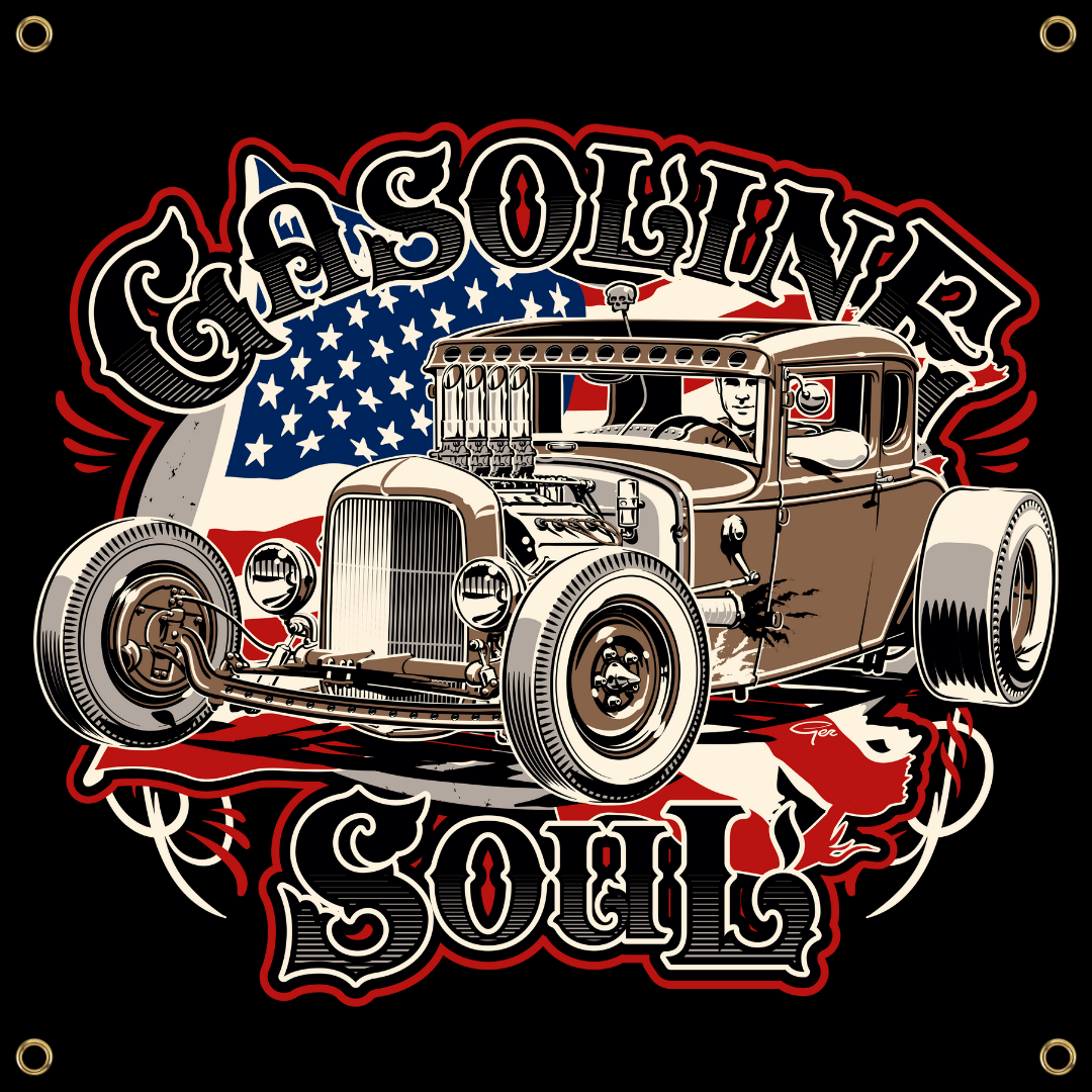 GASOLINE SOUL PATRIOTIC BANNER