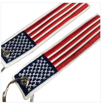 FLAG KEYCHAIN...RED, WHITE AND BLUE